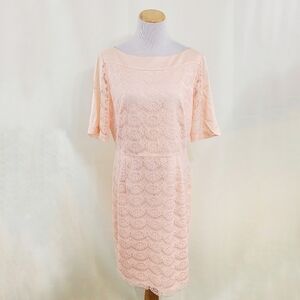 Antonio Melani Celo Peony pink silk lace sheath dress size 12